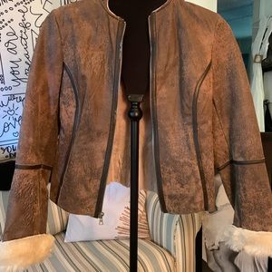 Suede bomber jacket